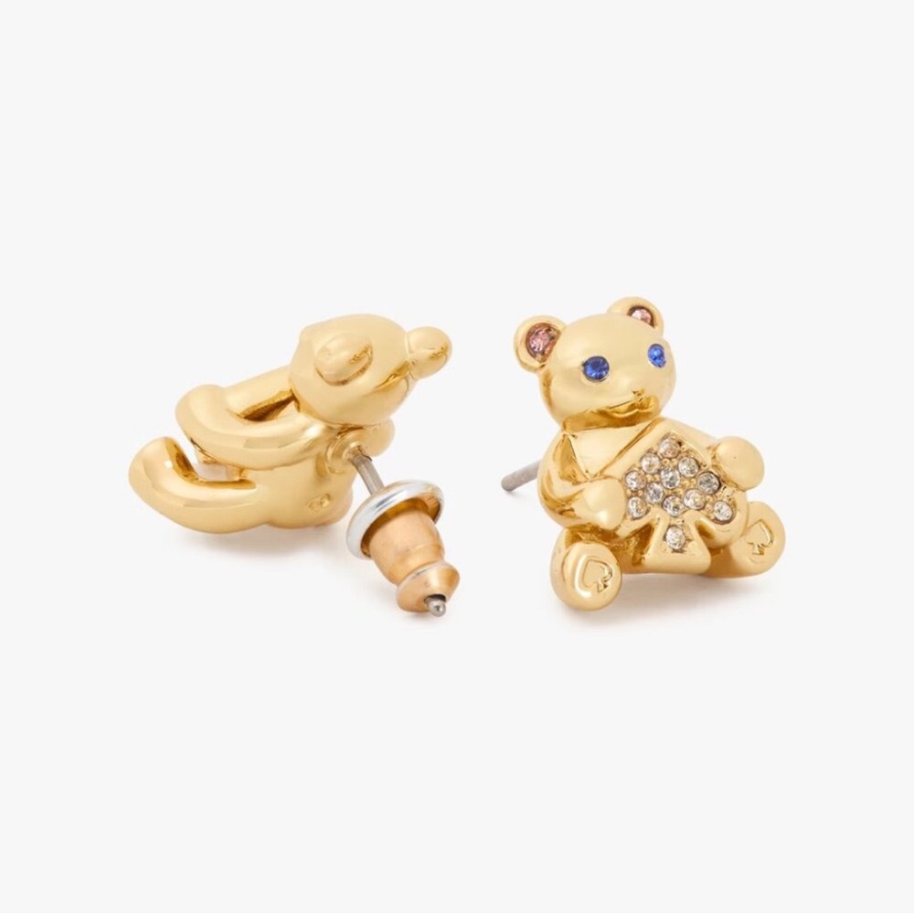 Kate Spade Gold Teddy Bear Studs - Picture 4 of 9